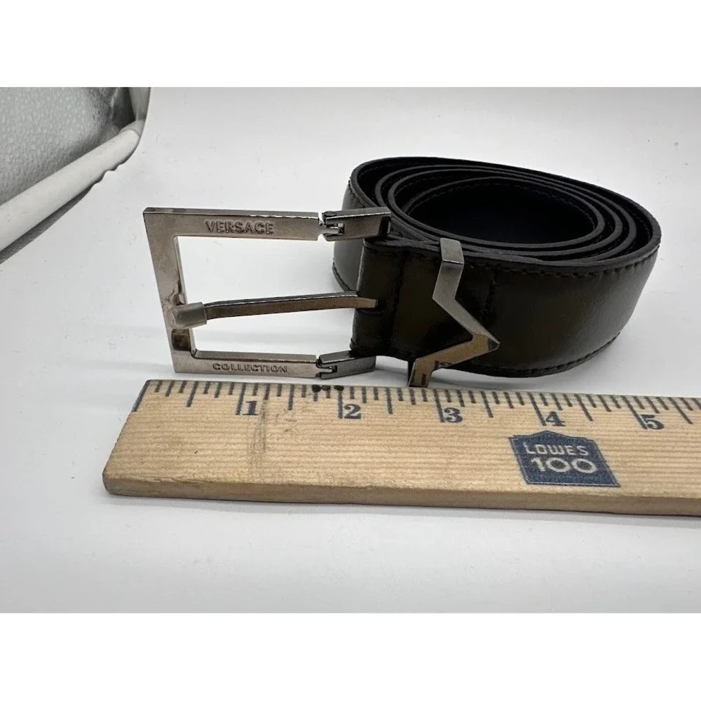 Versace Collection Mens‎ Dark Brown Leather Belt Size 38 95/110 Made in Italy
